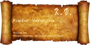 Kupfer Veronika névjegykártya